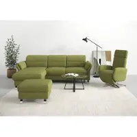 Sit&More Ecksofa SIT & MORE "Grenoble L-Form mit Federkern", grün (olive), B:251cm H:85cm T:161cm, Sofas, Ecksofa, wahlweise mit Schlaffunktion, Bettkasten, Arm- und Kopfteilverstellung