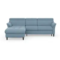 Sit&More Ecksofa SIT & MORE "Marano L-Form", blau (hellblau), B:257cm T:166cm, 98% Polyester, 2% Polyamid, Sofas, Ecksofa, inklusive Kopfteilverstellung, optional Schlaffunktion & Bettkasten