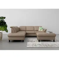 Sit&More Ecksofa SIT & MORE "Maggiore L-Form", grau (taupe), B:261cm T:224cm, 100% Polyester, Sofas, Ecksofa, wahlweise mit Kopfteilverstellung, Schlaffunktion und Stauraum