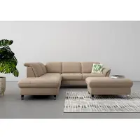 Sit&More Ecksofa SIT & MORE "Maggiore L-Form", grau (taupe), B:261cm H:88cm T:224cm, 98% Polyester, 2% Polyamid, Sofas, Ecksofa, wahlweise mit Kopfteilverstellung, Schlaffunktion und Stauraum