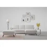Sit&More Ecksofa SIT & MORE "Fashion L-Form", silber, B:253cm H:84cm T:165cm, Sofas, Ecksofa, wahlweise mit Kopfteilverstellung und Vorziehsitz, motorisch