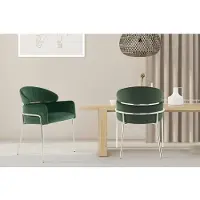 Kayoom 1100000002199 "Elva", grün (grün, silber), B:54cm H:79cm T:57cm, Polyester, Stühle, 1100000002199