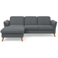Sit&More Ecksofa SIT & MORE "Romero L-Form", grau (dunkelgrau), B:245cm H:91cm T:178cm, 100% Polyester, Sofas, Ecksofa, wahlweise mit oder ohne Relax-Funktion, Schlaffunktion, Bettkasten