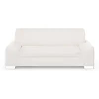 Domo 2,5-Sitzer "Anzio kubisches Design, flache Armlehnen, Breite 214cm", beige (creme), B:214cm H:85cm T:93cm, Sofas, 2 5-Sitzer, Mit Federkern