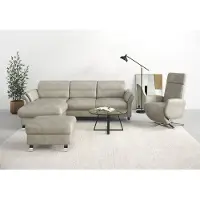 Sit&More Ecksofa SIT & MORE "Grenoble L-Form mit Federkern", grau (hellgrau), B:251cm H:85cm T:161cm, Sofas, Ecksofa, wahlweise mit Schlaffunktion, Bettkasten, Arm- und Kopfteilverstellung