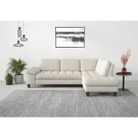 Sit&More Ecksofa SIT & MORE "Westham L-Form", beige (creme), B:261cm H:88cm T:179cm, 90% Polyester 10%Polyamid, Sofas, Ecksofa, mit Ottomane, mit oder ohne Bettfunktion, Bettkasten, Verstellung