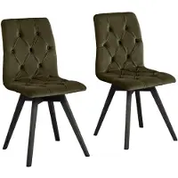 Otto Home Esszimmerstuhl "Rania", grün (moos, wenge), B:45cm H:91cm T:55cm, Holzwerkstoff, Massivholz, Polyester, Stühle, Esszimmerstuhl, mit Massivholzbeinen