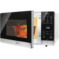 Bauknecht Mikrowelle "MW 45 SL", silber (schwarz, silberfarben), B:52cm H:29,9cm T:42,5cm, Mikrowellen, Mit Grill, Automatikprogrammen und Crisp für schnelle knusprige Pizza, Mikrowelle