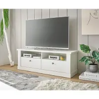 Home affaire Lowboard "RAVENNA", weiß (pinie weiß dekor), B:132cm H:47cm T:44cm, Sideboards, Lowboard, im romantischen Landhausstil, Griffe aus Metall, Breite 132 cm