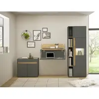 Home affaire Büromöbel-Set "CiTY/GiRON", grau (anthrazit), B:270cm H:200cm T:40cm, Arbeitsmöbel-Sets, Büromöbel-Set