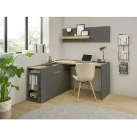 Home affaire Büromöbel-Set "CiTY/GiRON", grau (anthrazit), B:143cm H:180cm T:120cm, Arbeitsmöbel-Sets, Büromöbel-Set