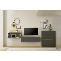 Home affaire Büromöbel-Set "CiTY/GiRON", grau (anthrazit), B:360cm H:122cm T:40cm, Arbeitsmöbel-Sets, Büromöbel-Set, Home Office