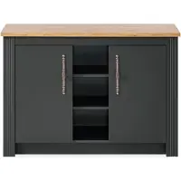 Otto Home Spülenschrank "KS-Westminster", grau (grau dunkel), B:130cm H:92cm T:60cm, Schränke, Spülenschrank, im romantischen Landhausstil, Breite 130 cm, exclusiv by Otto