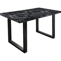 Paroli Esstisch "Manger", schwarz (marmor schwarz, schwarz, marmor schwarz), H:75cm, Tische, Esstisch, in 3 Breiten und 2 Farbausführungen