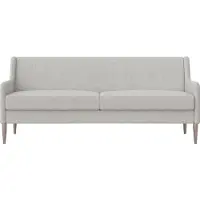 Dorel Home 3-Sitzer "Virginia", grau (hellgrau, stahl), B:195cm H:80cm T:82cm, Webstoff 100% Polyester, Sofas, 3-Sitzer, Webstoff, Sitz und Rücken gepolstert, Beine aus Stahl, Sitzhöhe 42,5cm
