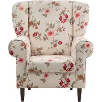Home affaire Sessel "Asino Ohrenbackensessel, B/T/H 80/86/102cm, Federkern, bequem", bunt, B:80cm H:102cm T:86cm, Druckstoff (50% Polyester, 50% Baumwolle), Sessel, Sessel