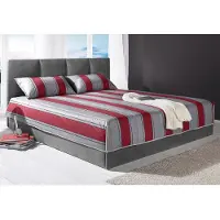 Westfalia Tagesdecke, grau (grau, rot), B:255cm L:225cm, Polyester, SCHLAFKOMFORT, Tagesdecken, Tagesdecke