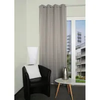 HOMEbasics Vorhang HOME BASICS "ATLANTIK" Gr. 1, silber (silberfarben), B:140cm H:235cm, Polyester, Gardinen, Vorhang, Ösenschal Uni ATLANTIK