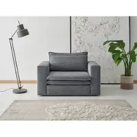 Home affaire Loveseat "PIAGGE", grau (anthrazit), B:125cm H:83cm T:91cm, Sessel, Loveseat, Hochwertiger Cord, trendiger Loveseat