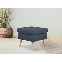 Home affaire Hocker "Charles", blau (dunkelblau), B:58cm H:49cm T:58cm, 100% Polyester, Hocker, Hocker, passend zum Sessel "Charles"