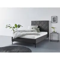 Home affaire 1100000002199 "Charlott", grau (anthrazit), B:154cm H:124cm L:215cm, Betten, 1100000002199, Modernes Polsterbett mit oder ohne Lattenrost