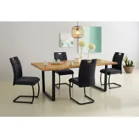 Hela Esstisch "GISELLE Baumkantentisch, Küchentisch", beige (natur, schwarz, wildeiche), B:200cm H:76cm T:100cm, Tische, Esstisch, Kufengestell Metall, Industrial Design, 140 - 200 cm Breite, 2 Farben