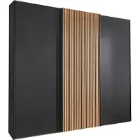 Wiemann 1100000002199 "Denver", grau (graphit, dekor), B:222,6cm H:236cm T:67cm, Holzwerkstoff, Schränke, 1100000002199, hochwertige Beschläge