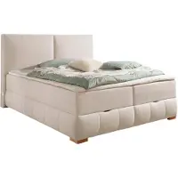 Otto Home Boxbett "Wehma mit Kopfteil inkl. Bettkasten", beige, B:170cm L:213cm, Komplettbetten, Boxbett, in H2, H3 & H4 wählbar, inklusive Topper