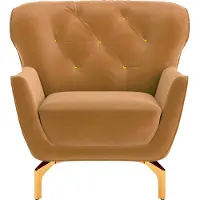 Sit&More Sessel SIT & MORE "Orient 3", gold, B:90cm H:89cm T:88cm, 100% Polyester, Sessel, Sessel, inkl. 1 Zierkissen mit Strass-Stein, goldfarbene Metallfüße