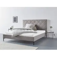 Home affaire 1100000002199 "Charlott", grau, B:194cm H:124cm L:215cm, Betten, 1100000002199, Modernes Polsterbett mit oder ohne Lattenrost