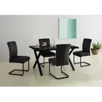 Hela Esstisch "GRETA", grau (grau, schwarz, grau), B:140cm H:76cm T:90cm, Tische, Esstisch, Baumkantentisch (Nachb.), versch. Größen, 46mm Stärke, Küchentisch