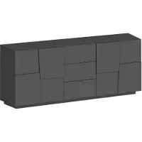 Home affaire Sideboard "Pongo", schwarz (anthrazit matt), B:220cm H:86cm T:44,2cm, Holzwerkstoff, Sideboards, Sideboard