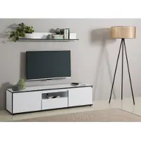 Hela Wandboard "Ariana", weiß, B:120cm H:15cm T:17cm, Regale, Wandboard, Schwarz abgesetzte Kanten, 120 cm
