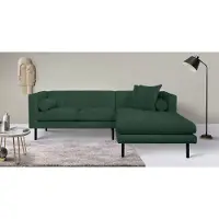 Home affaire Ecksofa "Lillibeth L-Form Designsofa, Maße B/T/H: 240/173/83 cm", grün, B:240cm H:83cm T:173cm, 100% Polyester, Sofas, Ecksofa, Zierkissen als Wendekissen, in Samtoptik oder Cord