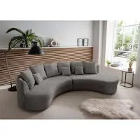 Home affaire Ecksofa "Limoncello organische Formensprache, L-Form", grau, B:287cm H:76cm T:160cm, 100% Polyester, Sofas, Ecksofa, ergonomische Form