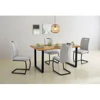 Hela Esstisch "GISELLE Baumkantentisch, Küchentisch", beige (natur, schwarz, wildeiche), B:160cm H:76cm T:90cm, Tische, Esstisch, Kufengestell Metall, Industrial Design, 140 - 200 cm Breite, 2 Farben