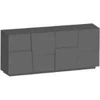 Home affaire Sideboard "Pongo", schwarz (anthrazit matt), B:200cm H:86cm T:44,2cm, Holzwerkstoff, Sideboards, Sideboard