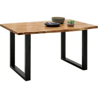 Paroli Esstisch "PARDIS", braun (akazie, schwarz, akazie), B:180cm H:78cm T:90cm, Tische, Esstisch, Massivholz Akazie, in drei Breiten