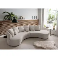 Home affaire Ecksofa "Limoncello modern & bequem, organische Formensprache", silber, B:255cm H:94cm T:160cm, 93% Polyester, 7% Polyamid, Sofas, Ecksofa, zwei verschiedene Fußfarben wählbar