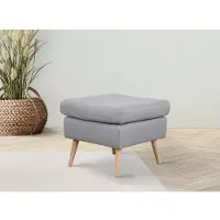 Home affaire Hocker "Charles", grau, B:58cm H:49cm T:58cm, 100% Polyester, Hocker, Hocker, passend zum Sessel "Charles"