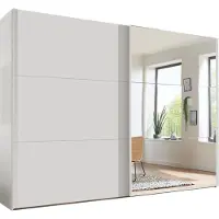 Wiemann Schwebetürenschrank "Korfu", weiß, B:296,3cm H:217cm T:67cm, Glas, Holzwerkstoff, Schränke, Schwebetürenschrank, hochwertige Beschläge