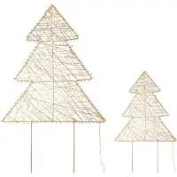 Creativ Deco Dekobaum "LUMIA, Deko-Objekt Baum", beige (champagnerfarben), B:46cm H:50cm, Metall, Dekofiguren, Dekobaum, Weihnachtsdeko, Batteriebetrieb