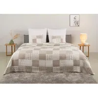Otto Home Tagesdecke "Gretje gesteppte Tagesdecke für Kinder, Tagesdecke im Patchwork-Design", beige, B:140cm L:210cm, Baumwolle, Polyester, Tagesdecken, Tagesdecke
