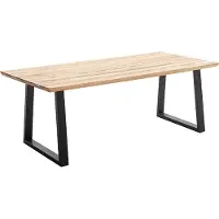 MCA living Esstisch "Palais Esstisch", beige (naturfarben, schwarz, naturfarben), B:200cm H:77cm T:100cm, Zerreiche, durchgehende Lamelle, Tische, Esstisch, durchgehende Lamelle aufgedoppelt