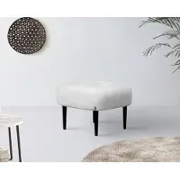 LeGer By Lena Gercke Polsterhocker "Dinah", weiß, B:64cm H:48cm T:64cm, 100% Polyester, , Hocker, Polsterhocker, passend Zum Sessel "Dinah"