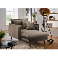 Inosign Loveseat "Lazio", braun, B:111cm H:101cm T:167cm, 100% Polyester, Sessel, Loveseat, moderner Sessel mit einer bequemen Polsterung, 2 Stk. Zierkissen