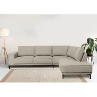 Places Of Style Ecksofa "Casina", beige (light beige), B:287cm H:85cm T:239cm, 100% Polyester, Sofas, Ecksofa, mit abgerundeter Ottomane, in einem weichen Chenille-Stoff