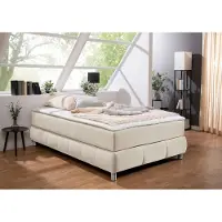 Andas Boxspringbett "Salo", beige, B:126cm L:206cm, Komplettbetten, Boxspringbett, Ohne Kopfteil, inkl. Topper, auch in Überlänge 220 cm