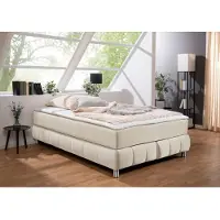 Andas Boxspringbett "Salo", beige, B:146cm L:226cm, Komplettbetten, Boxspringbett, Ohne Kopfteil, inkl. Topper, auch in Überlänge 220 cm