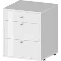 Home affaire Rollcontainer "ESSE", weiß (weiß hochglanz), B:47cm H:61cm T:45cm, Holzwerkstoff, Rollwagen, Rollcontainer, mit 3 Schubladen, Schreibtischcontainer, Höhe 61 cm
